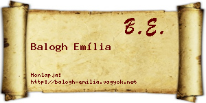 Balogh Emília névjegykártya