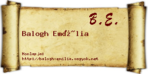 Balogh Emília névjegykártya